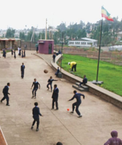 Students playing sports